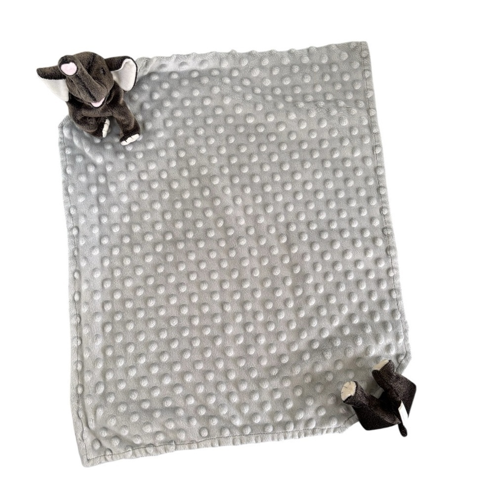 Pro Goleem Elephant Infant Baby Security Lovey Blanket Gray Flannel/Plush 17.5”